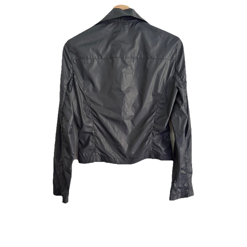 FIORUCCI Dark Grey Women’s Lightweight Cropped Biker Rain Coat US 2 Edgy Moto - Picture 6 of 10
